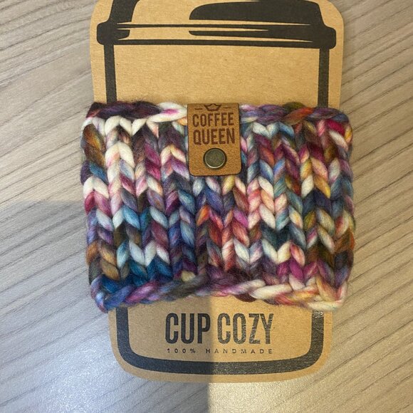 Cozy Bundle: Eddie Bauer Sweater, Cup Cozy and Clay Earrings - Picture 2 of 7